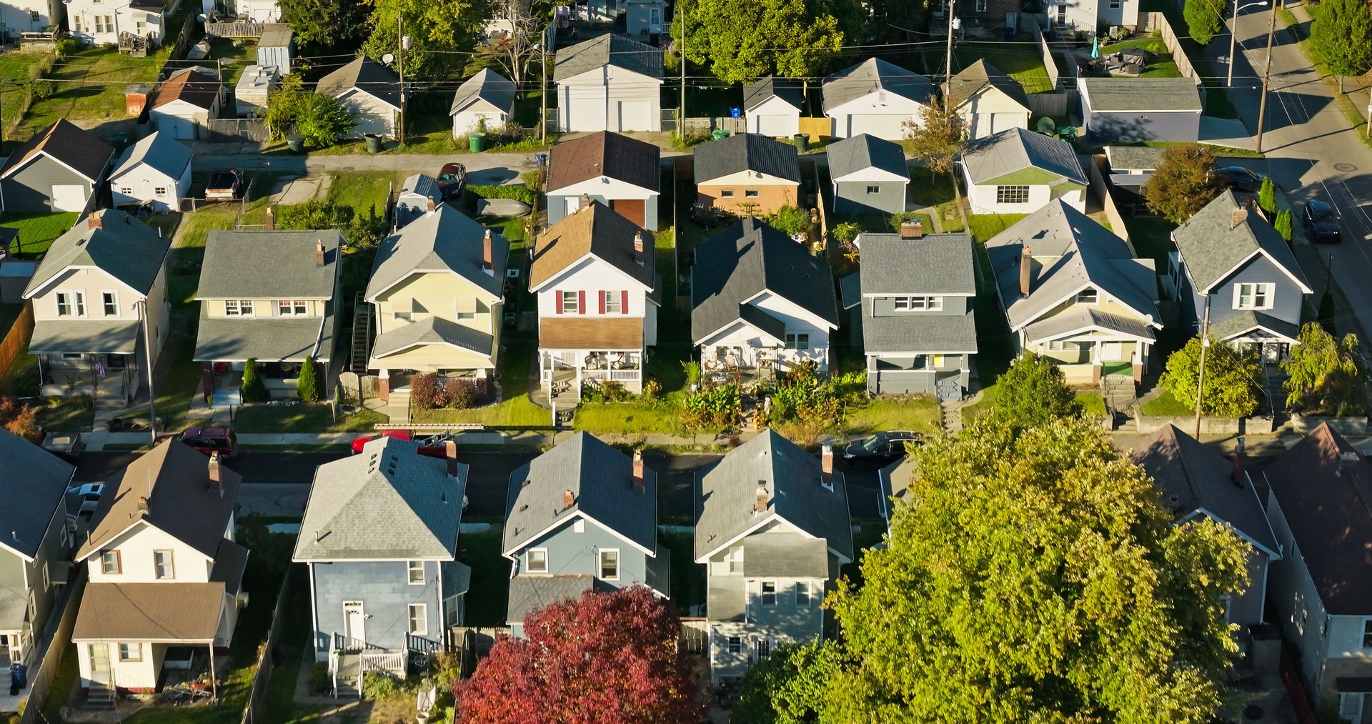 Drone Shot of Reeb-Hosack Neighborhood in Columbus, Ohio